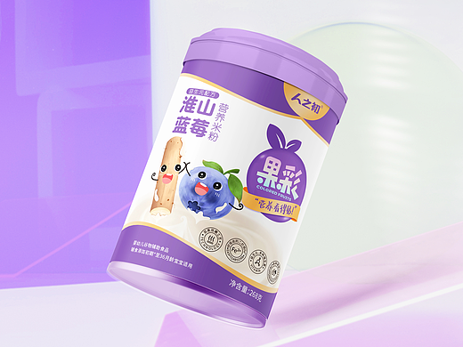 人之初X橘猫果彩系列营养奶粉包装设计卡通手绘包装