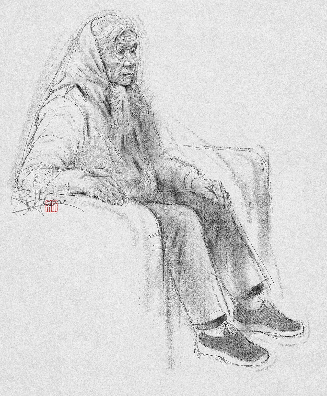 纪保超素描着衣人物素描与速写