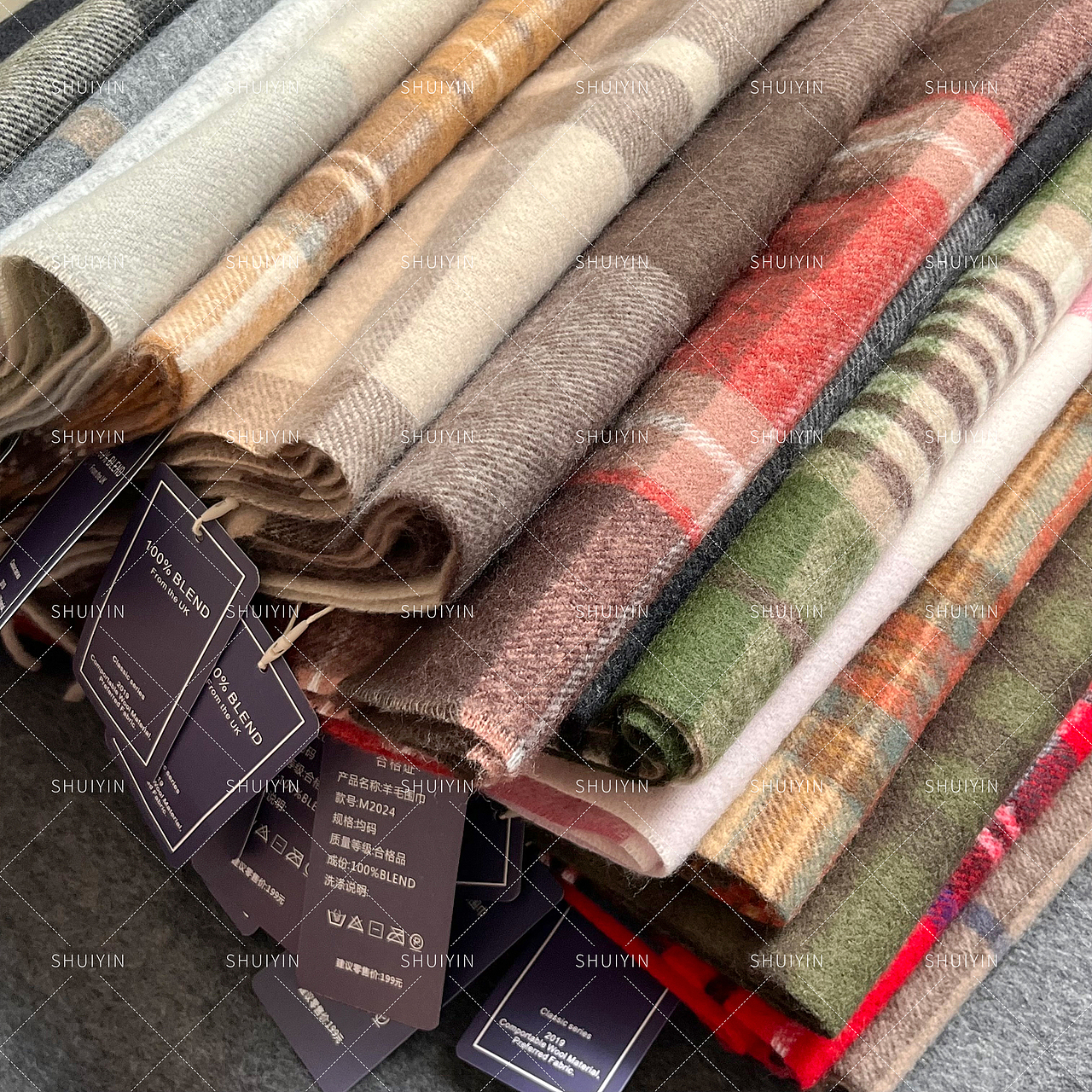 产品摄影丨围巾平铺丨格子围巾