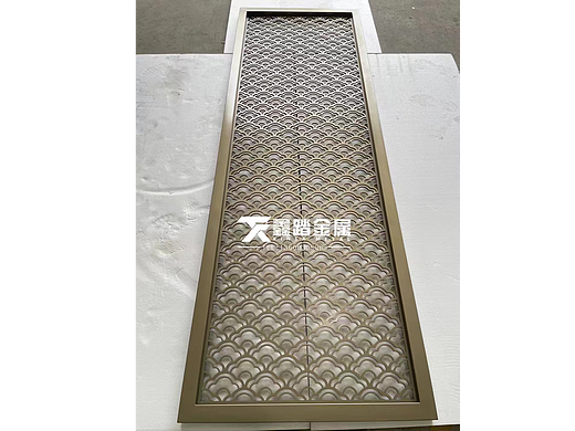 不锈钢镂空屏风花格 喷砂香槟金屏风定制