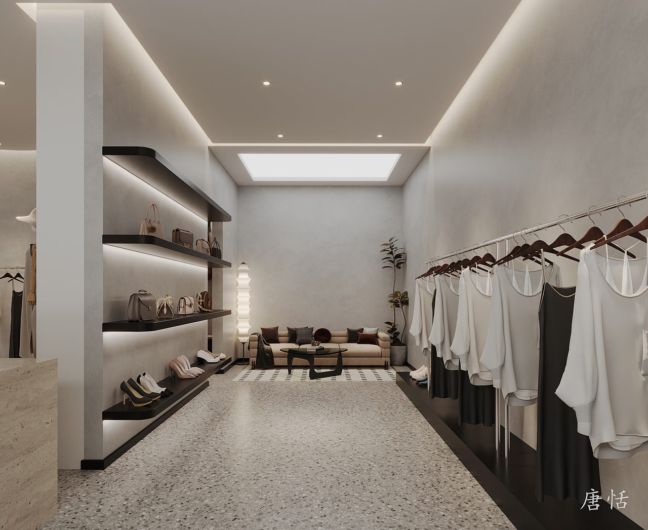 服装店设计---现代简约风,让空间充满灵动与自在