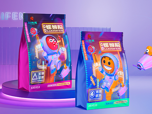 螺轰轰X橘猫螺蛳粉包装全案设计原创手绘食品包装