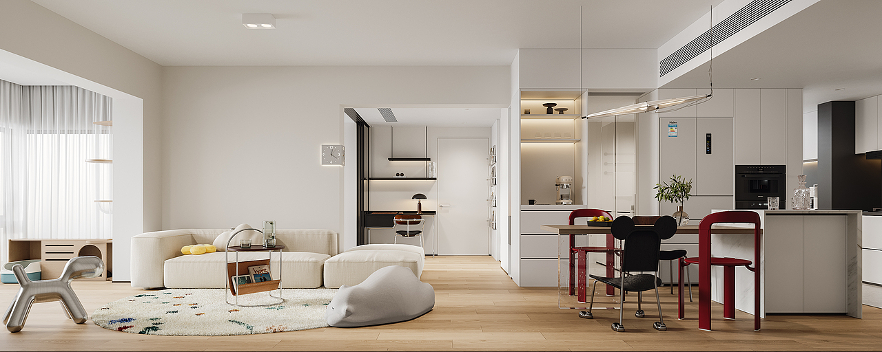 龙岗·大族河山100㎡，少即是多的90后夫妻极简婚房（图ZMzc3ODY3NTMy） - 家装设计 - 站酷设计师深圳如愿空间原创素材 - 站酷ZCOOL