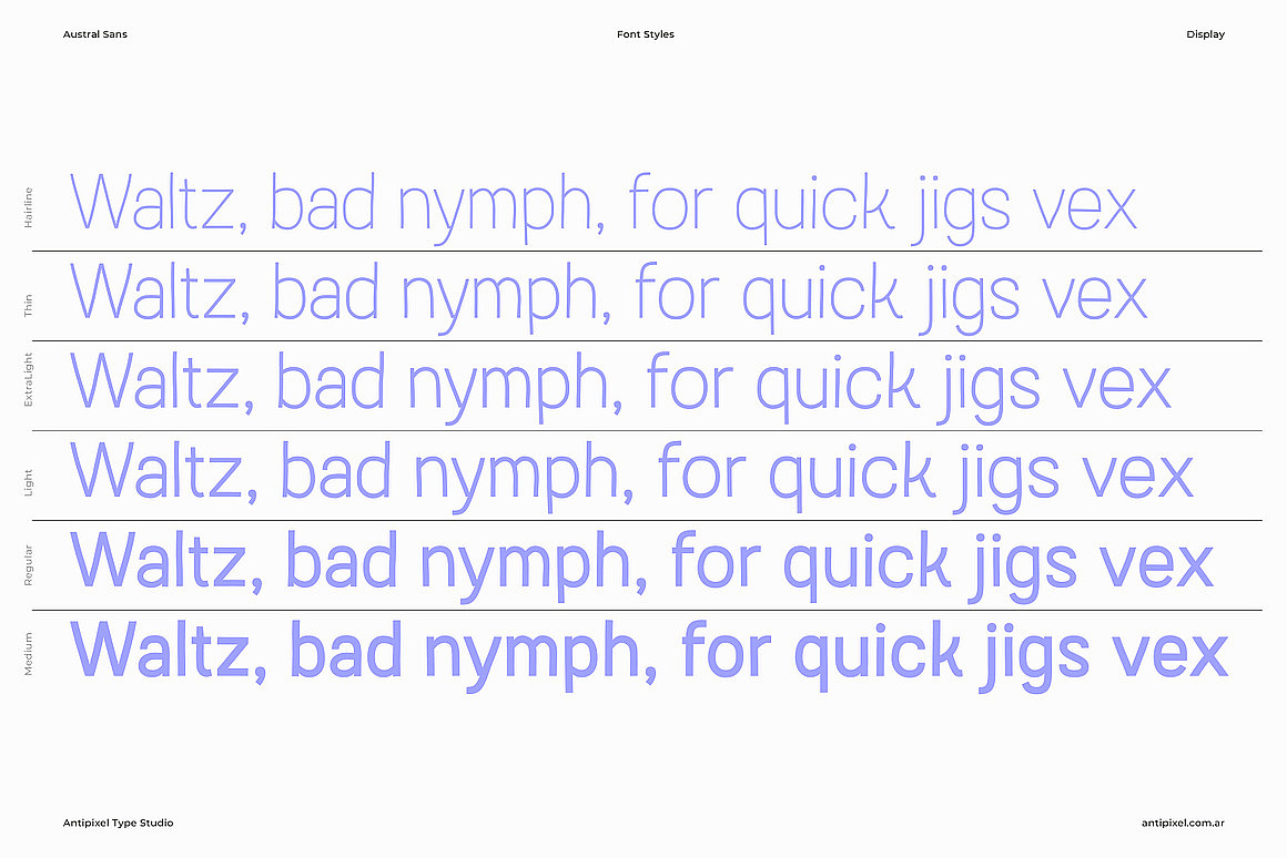 6字重现代简约时尚杂志画册排版无衬线英文字体家族