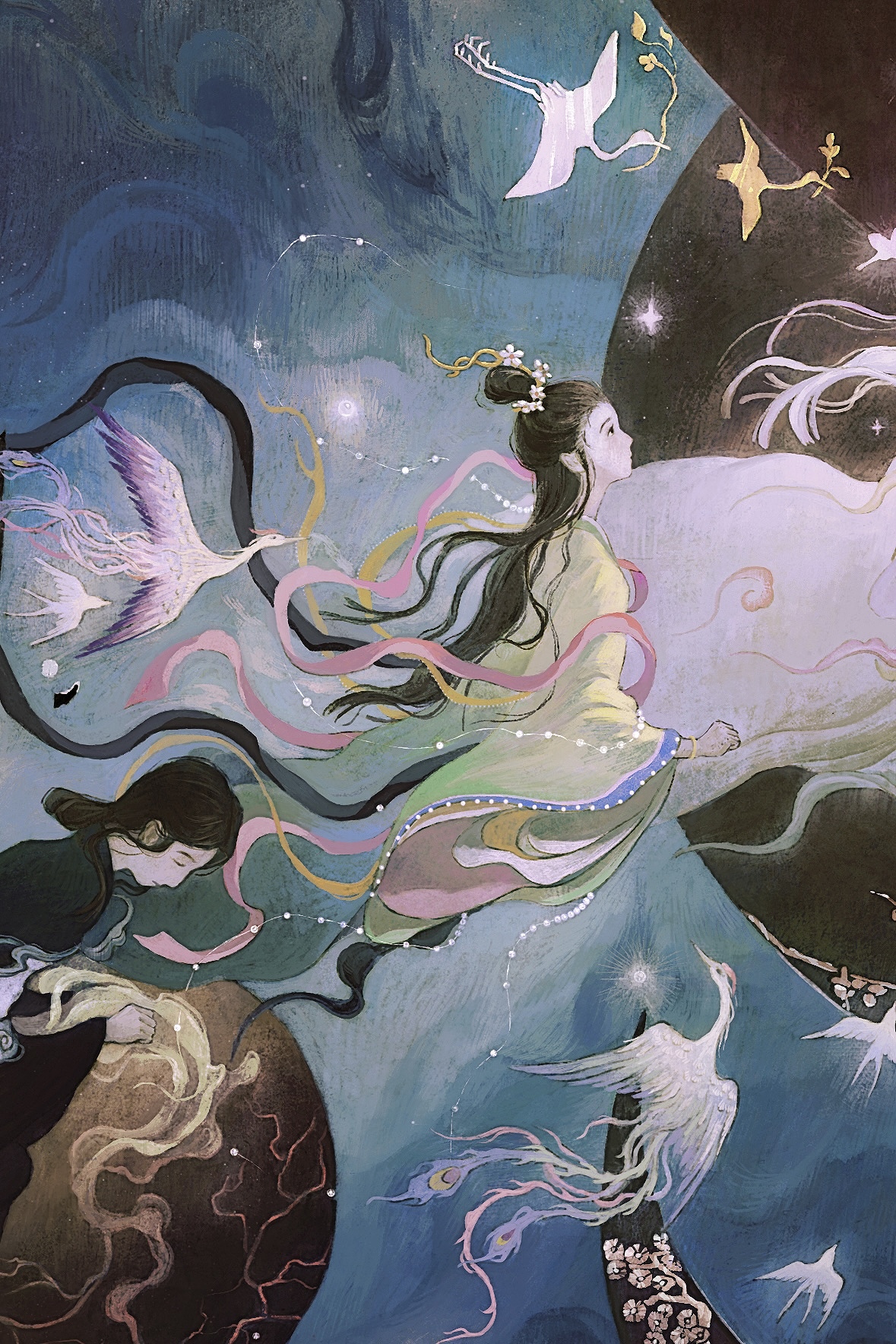 奔月（图ZMzc3OTUxODY4） - 艺术插画 - 站酷设计师芝麻_汤圆_原创素材 - 站酷ZCOOL