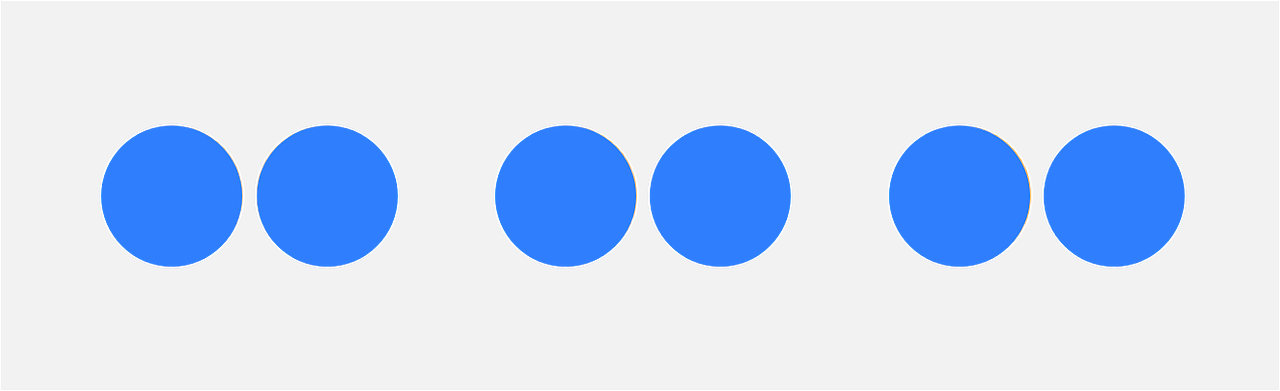 就像上图一样，由于两个圆之间的距离更近，一般我们首先看到的就是3组圆而不是6个独立的小圆。
&lt;br&gt;