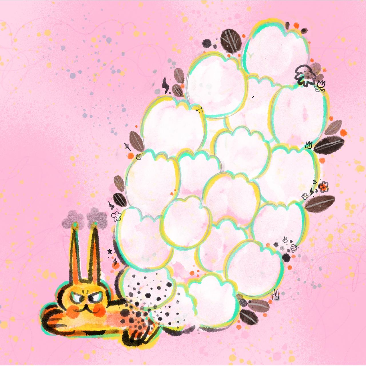 花花和虫（图ZMzc3OTg5NjI4） - 艺术插画 - 站酷设计师虫小猛猛原创素材 - 站酷ZCOOL