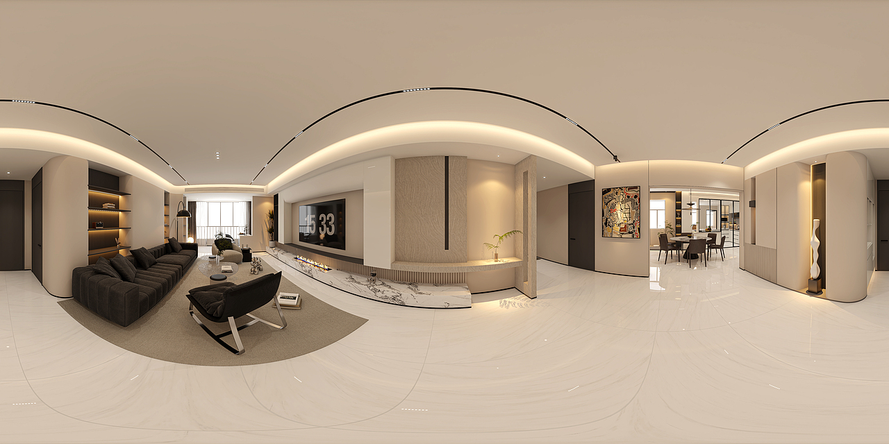 沿海城市圆弧造型轻奢大平层设计（图ZMzc3OTkwNDI0） - 家装设计 - 站酷设计师Lexizhu原创素材 - 站酷ZCOOL