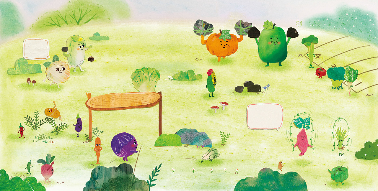 拼贴绘本-好玩的水果蔬菜绘本