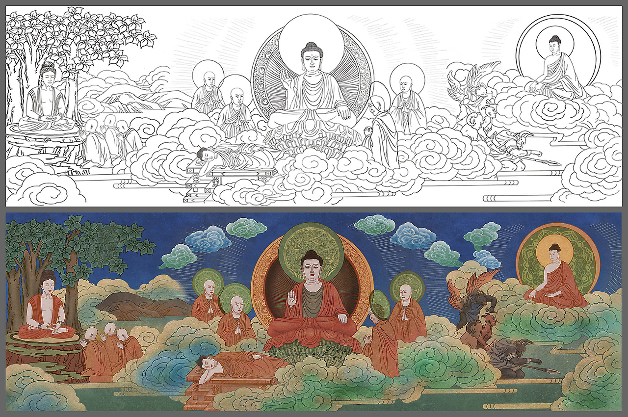 佛陀一生插画过程