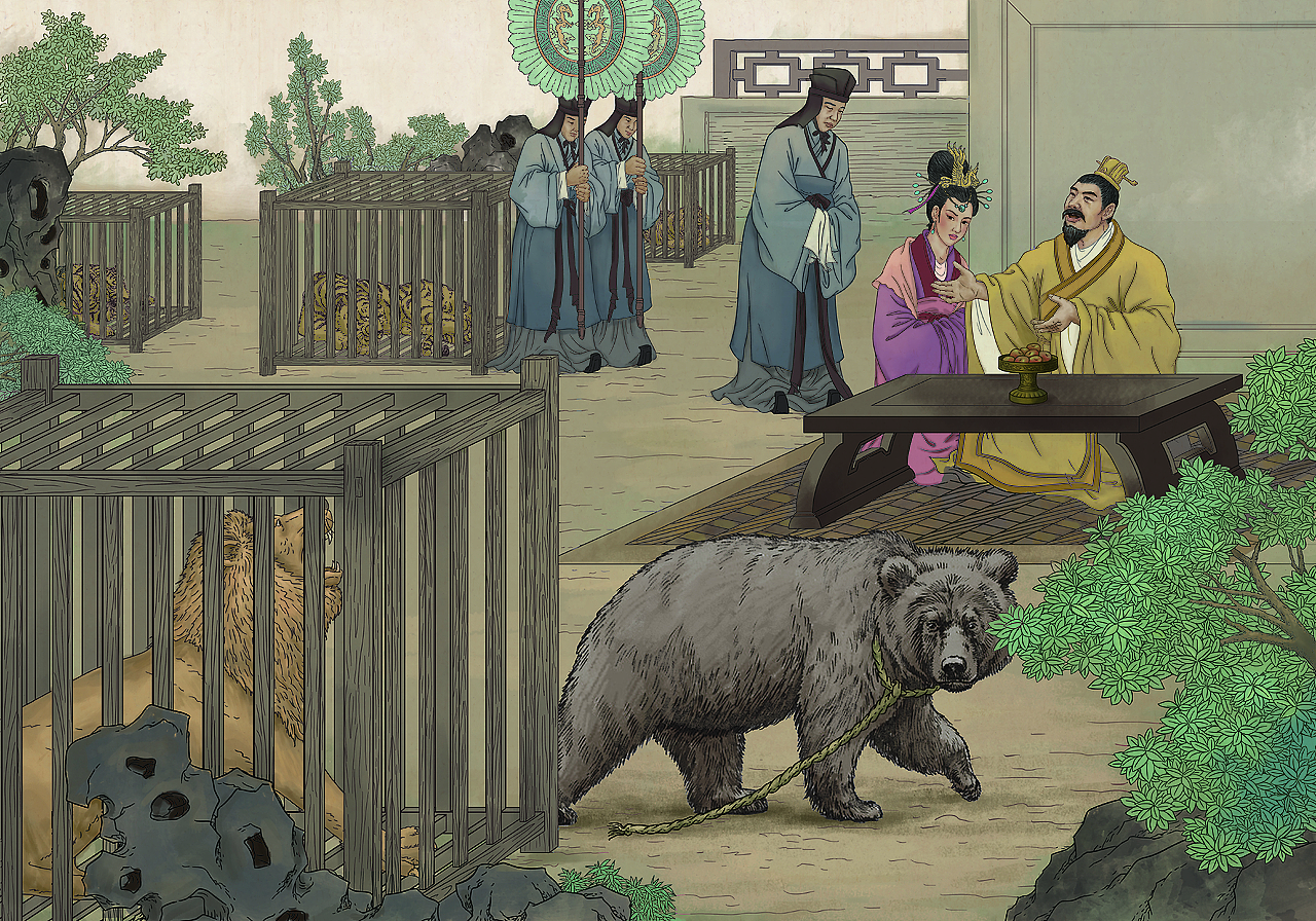 波斯狮子现场展示--插画设计创作