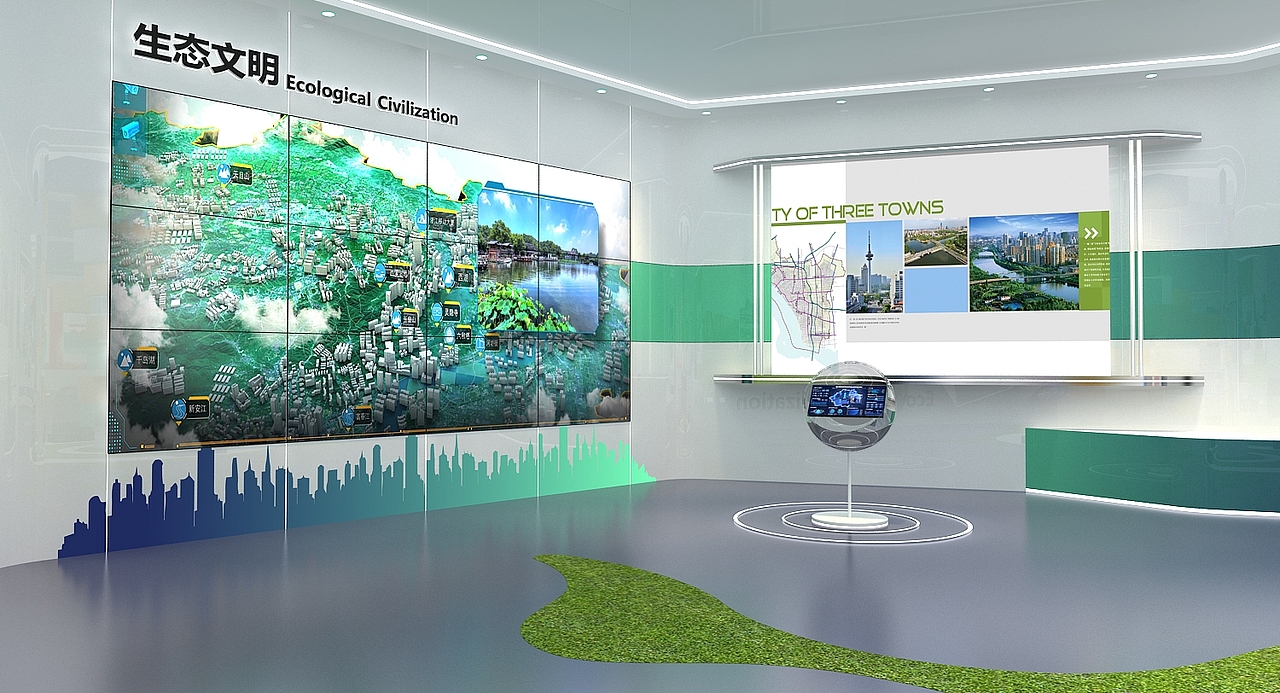 京山文化展厅设计3D效果图