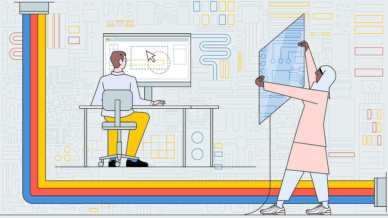 科技人物场景扁平化场景（图ZMzc4MDI3NTc2） - 创作习作 - 站酷设计师有兴纸艺原创素材 - 站酷ZCOOL