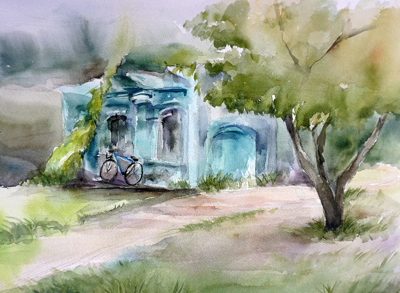 水彩写生—星河湾公园