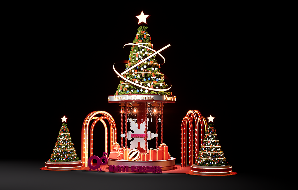 圣诞树可以用哪些材质制作？解锁创意圣诞装饰（图ZMzc4MDUxOTY4） - 景观设计 - 站酷设计师蚂蚁美陈道具工厂原创素材 - 站酷ZCOOL