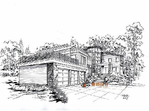 根据建筑线稿生成效果图