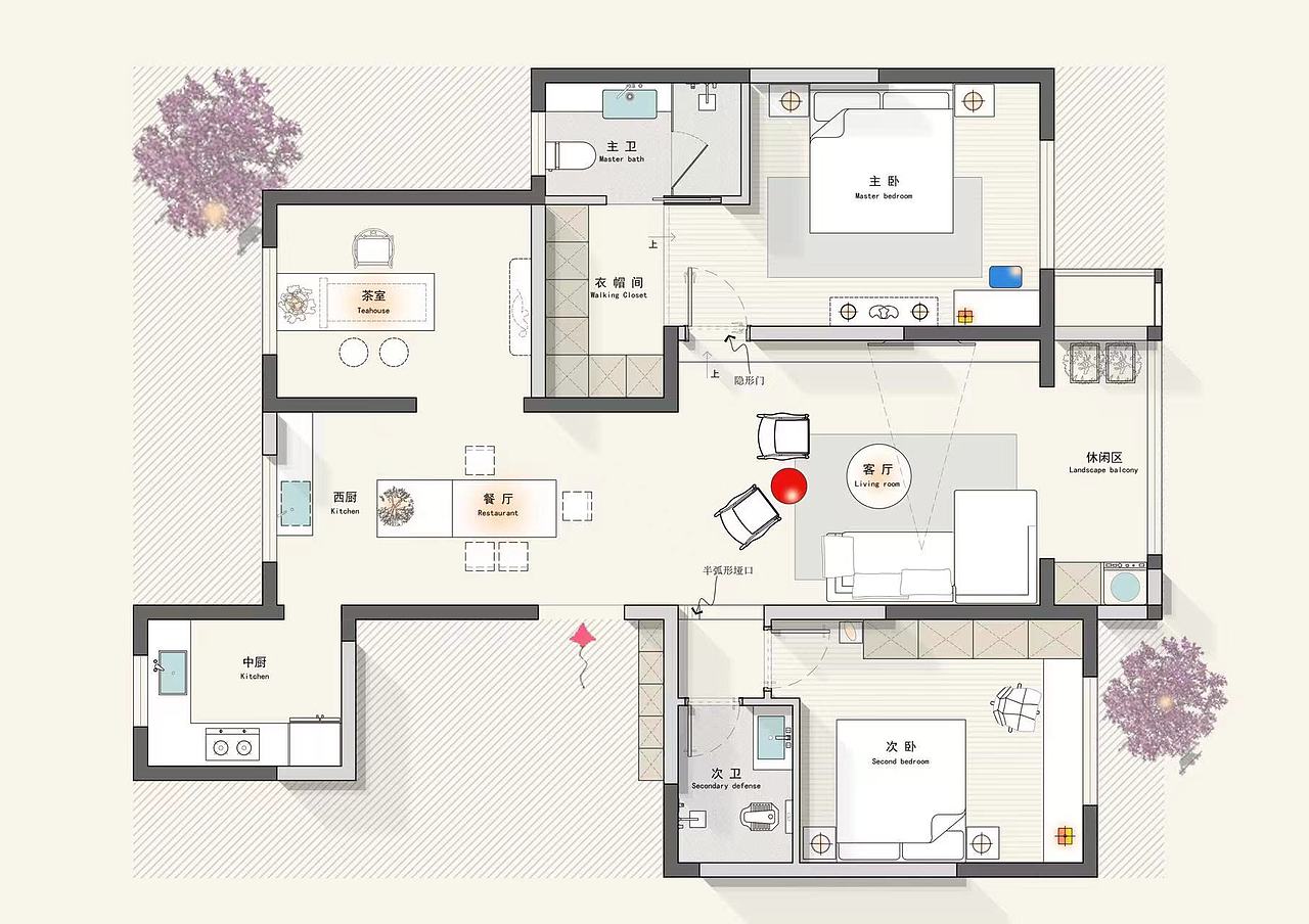 户型优化 彩平图