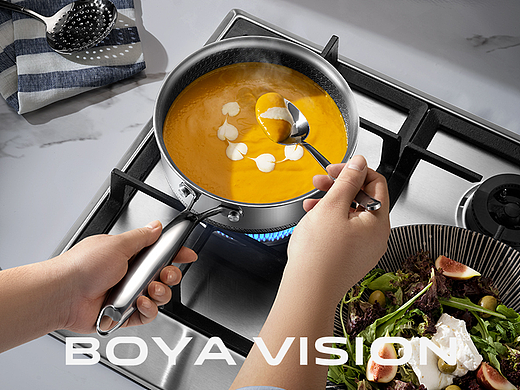 跨境电商亚马逊厨具摄影 ｜不锈钢奶汤套锅 X BOYA