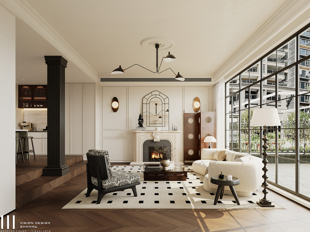 山木效果图表现|家装渲染|法式中古风