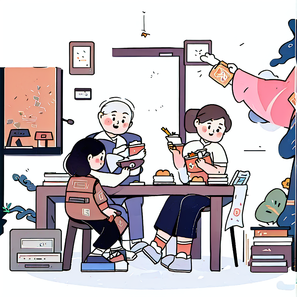 一家团圆插画（图ZMzc4MTUwMTIw） - 创作习作 - 站酷设计师SD设计师小宇原创素材 - 站酷ZCOOL