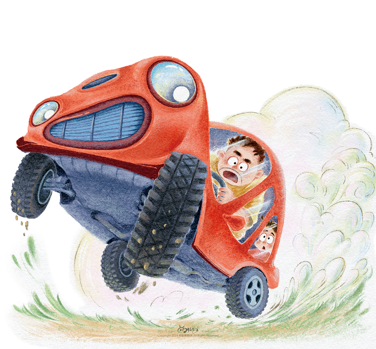 儿童文学插画|爸爸的玩具车