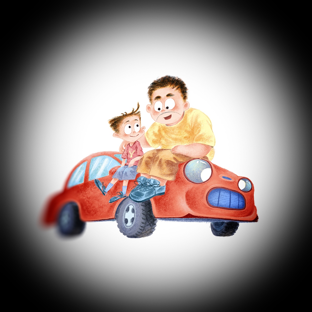 儿童文学插画|爸爸的玩具车