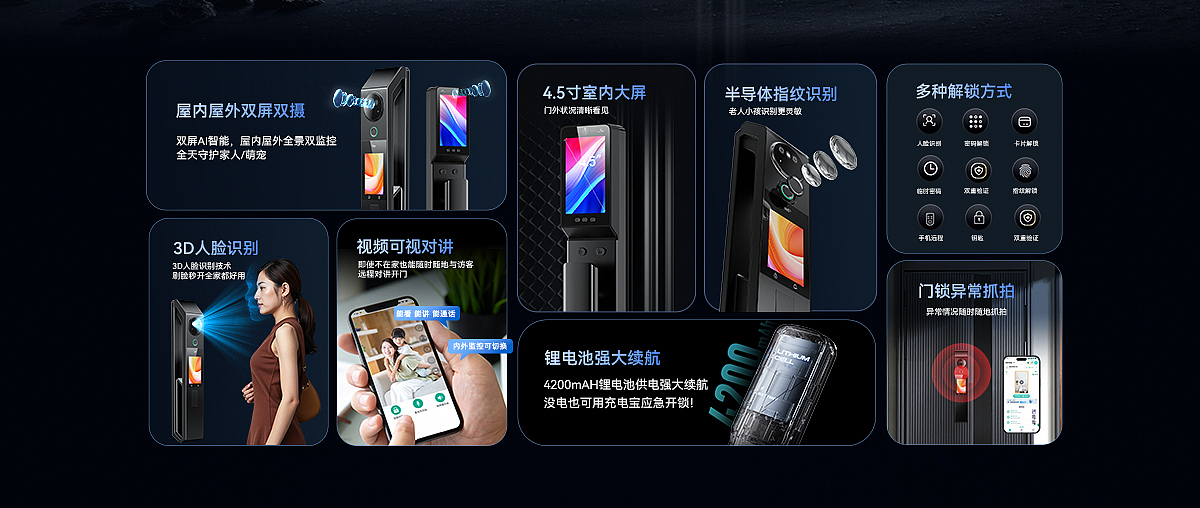 电商详情页丨双屏双摄智能锁丨 详情建模渲染x2（图ZMzc4MTcwNzMy） - 电商 - 站酷设计师设计主义原创素材 - 站酷ZCOOL