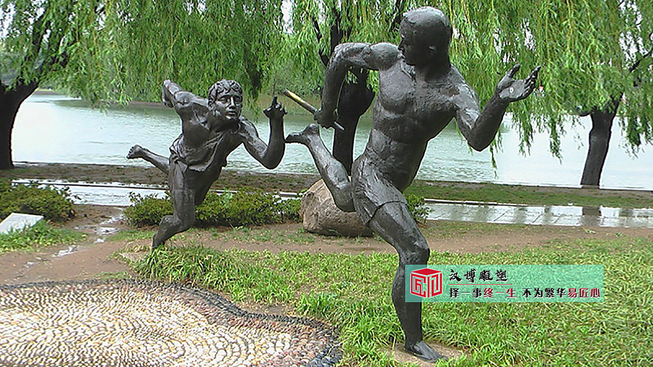 运动人物铜雕加工,步行街雕塑定制,体育运动雕塑