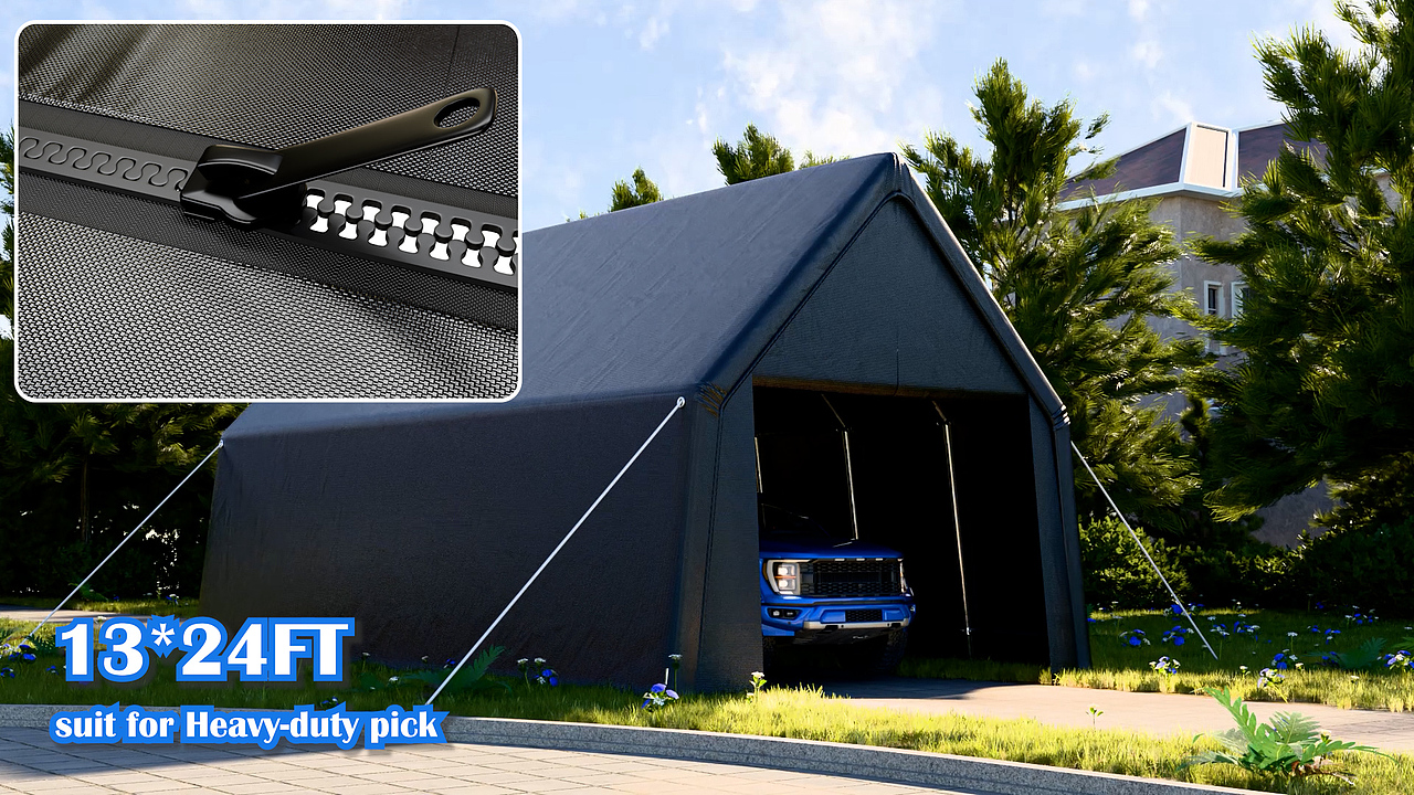 亚马逊户外车棚视频一套