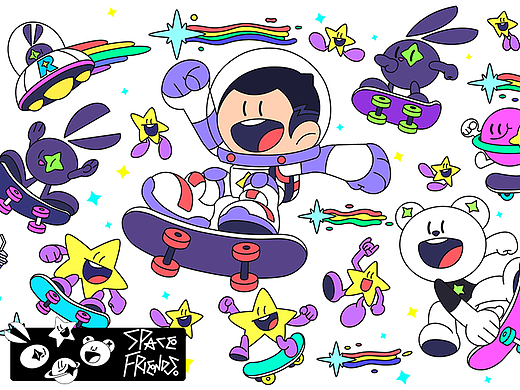 SPACE FRIENDS（個人主頁-ZNzA1MTgzOTI=） - 商業(yè)插畫 - 站酷設(shè)計師星河水手X原創(chuàng)素材 - 站酷ZCOOL