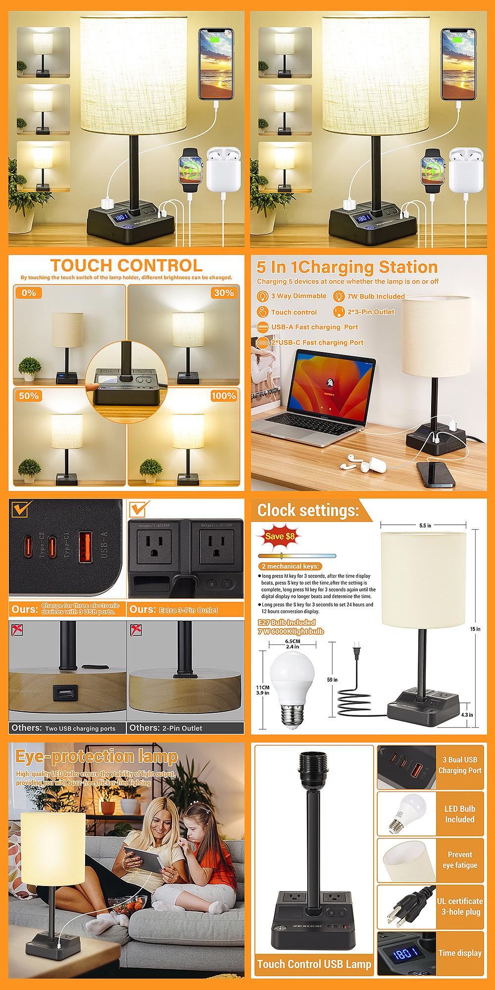 亚马逊-主图a+多功能台灯