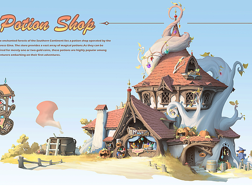 艺数绘学员场景设计作品|《魔药店》