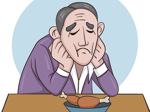 口腔 牙齿插画 假牙不适 没有胃口