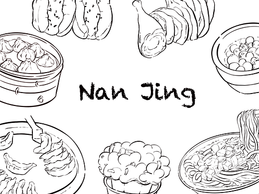 手绘南京美食/插画设计