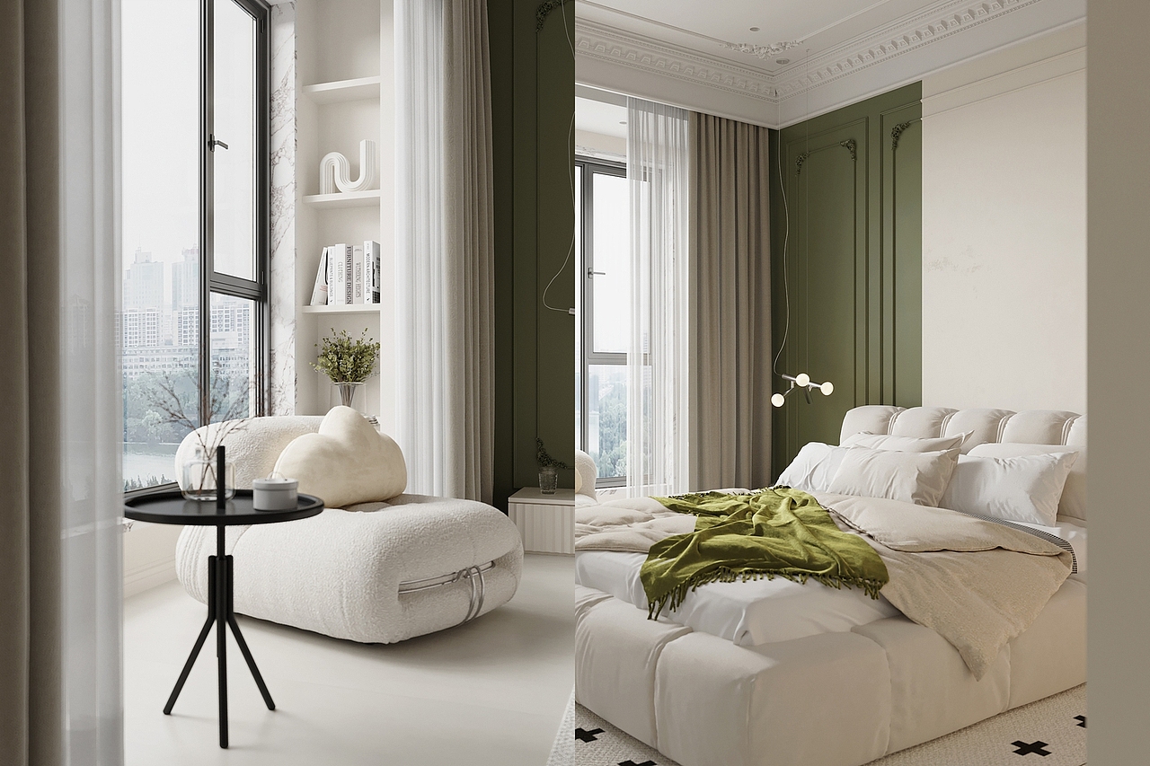 简约现代设计手法碰撞法式元素，营造出轻法式风格（图ZMzc4MjU4MTU2） - 家装设计 - 站酷设计师夏天小可爱效果图原创素材 - 站酷ZCOOL