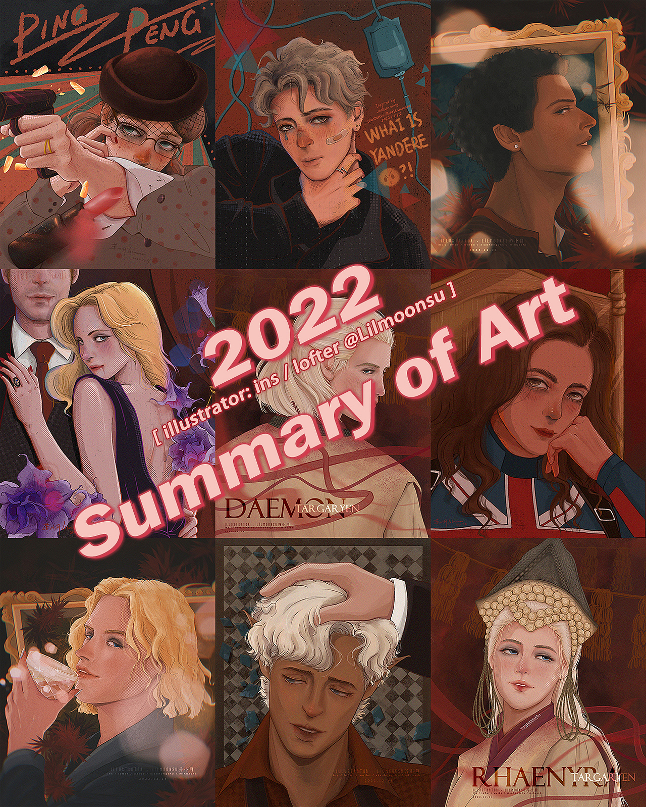 2022总结 ‖ 复古风人像插画合集（图ZMzc4MjczMTY0） - 创作习作 - 站酷设计师小月Lilmoonsu原创素材 - 站酷ZCOOL