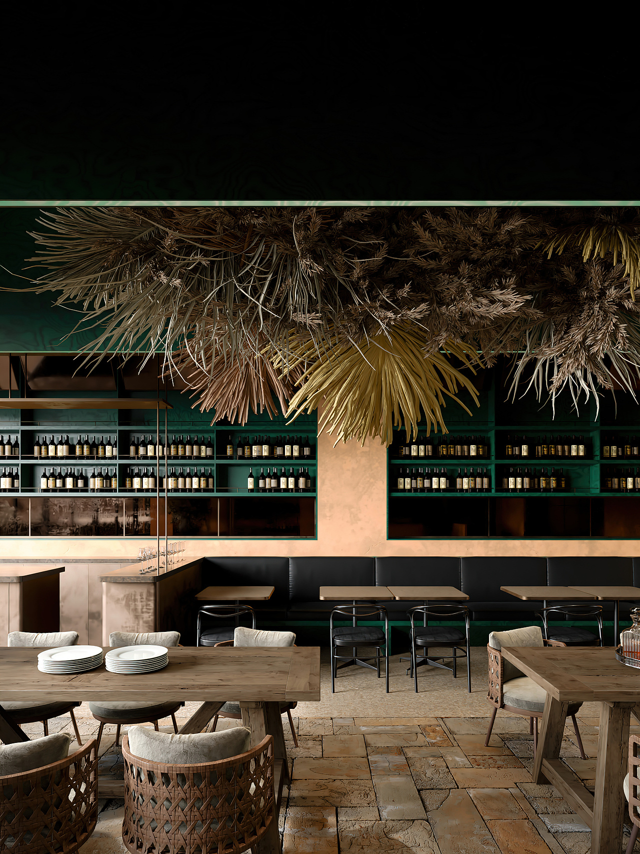 餐饮空间设计|高级东南亚复古风餐厅空间（图ZMzc4Mjc5MzEy） - 酒店餐饮设计 - 站酷设计师创乂元视觉设计原创素材 - 站酷ZCOOL