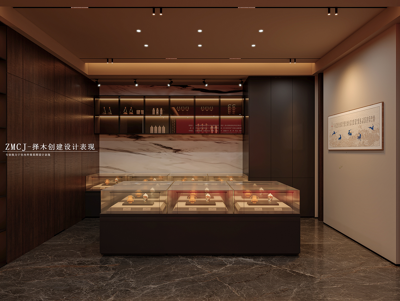 新中式私人会所—择木创建新晨效果图