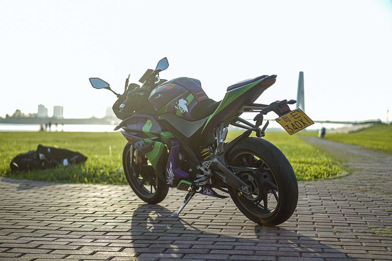 初号机EVA-01-飞鹰R25机车版画涂装定制实拍