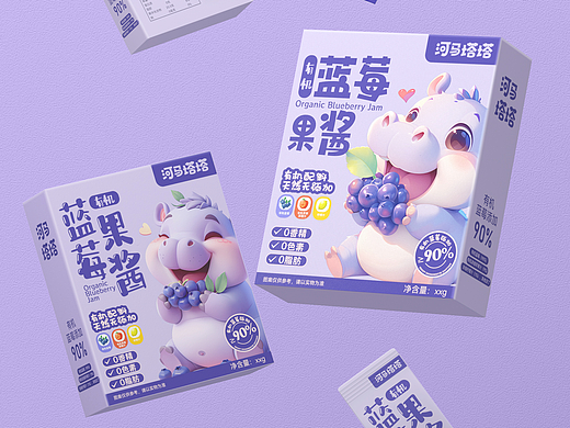 【河马塔塔】蓝莓果酱包装设计