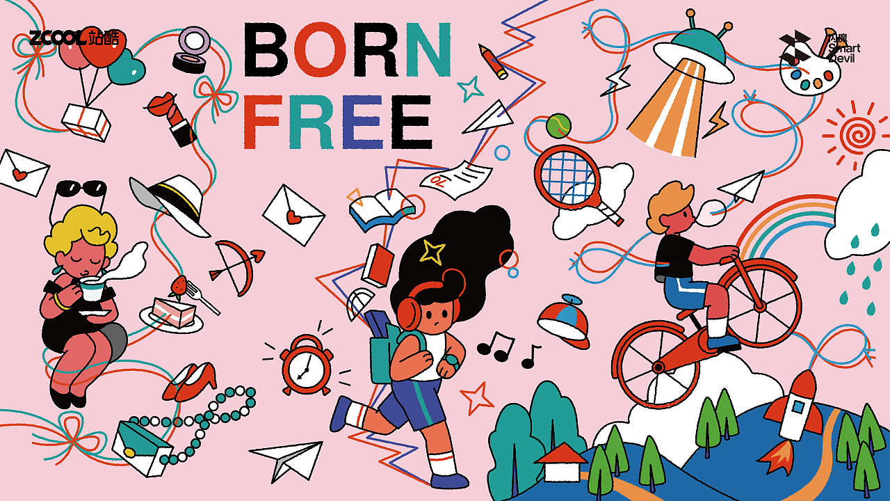 BORN FREE-生而自由（圖ZMzc4MzEyNjQ4） - 商業(yè)插畫 - 站酷設(shè)計師Ovaltineee原創(chuàng)素材 - 站酷ZCOOL