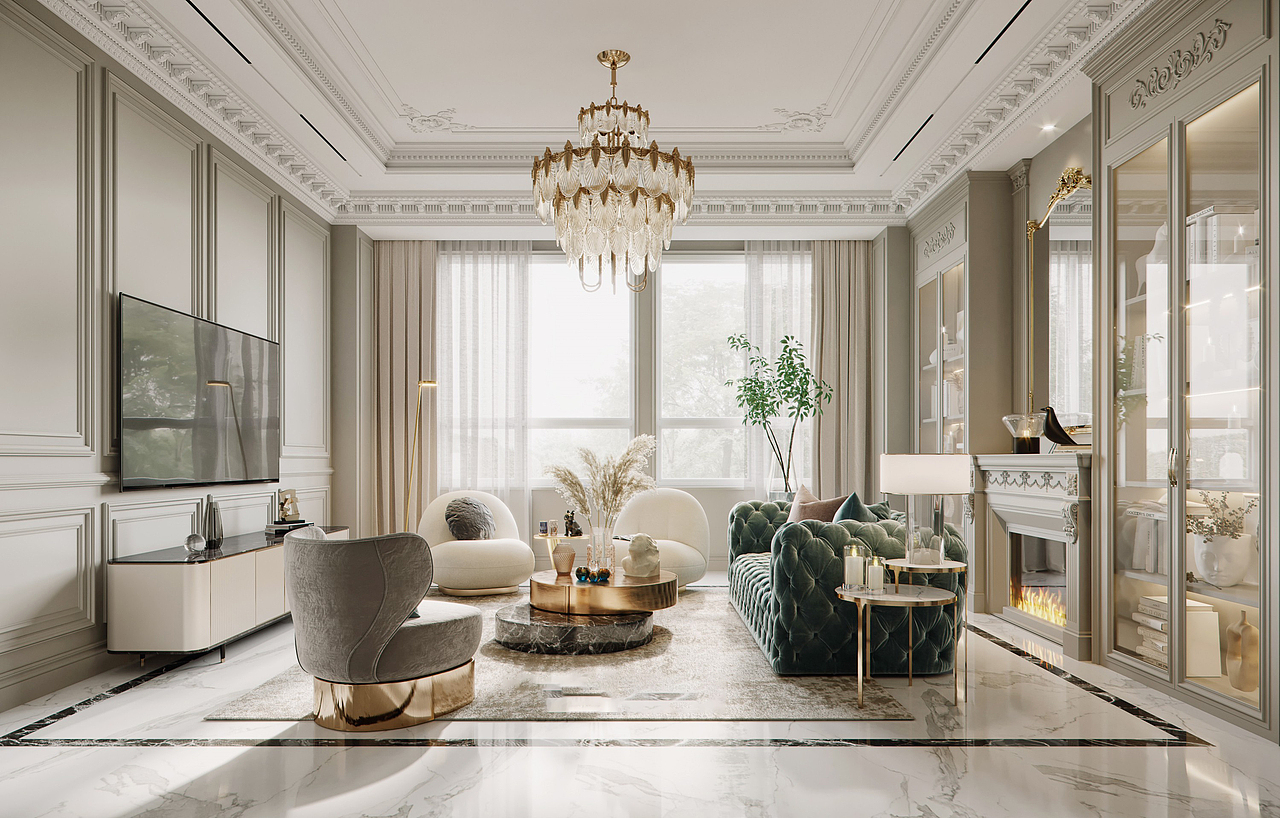 高级客厅,大尺度空间的奢华享受