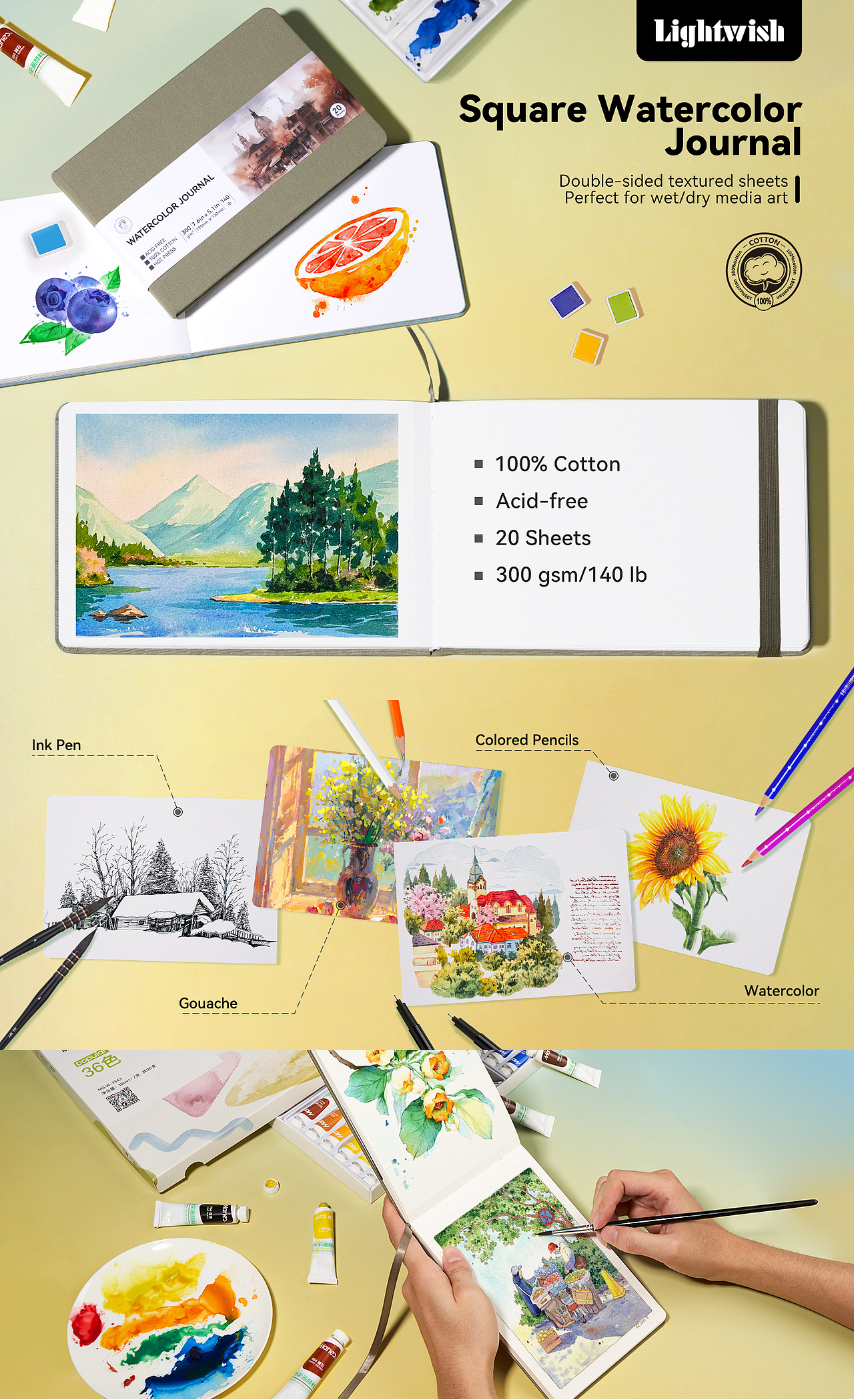 跨境电商 - 亚马逊水彩手账本拍摄设计