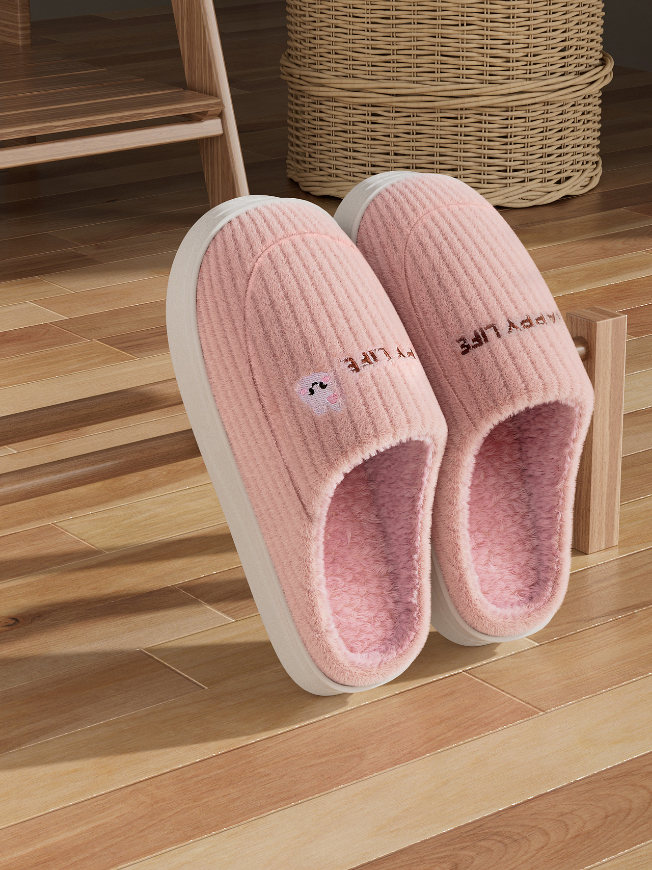 棉拖鞋eva建模渲染