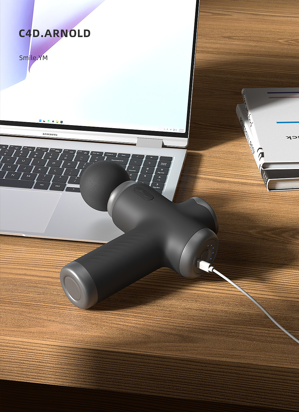 健身器材│李宁筋膜枪│C4D产品建模渲染