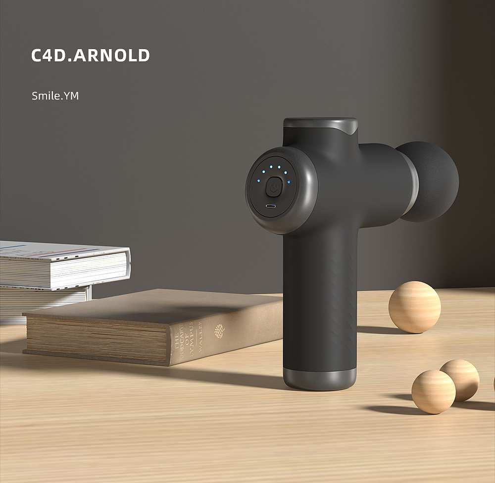 健身器材│李宁筋膜枪│C4D产品建模渲染