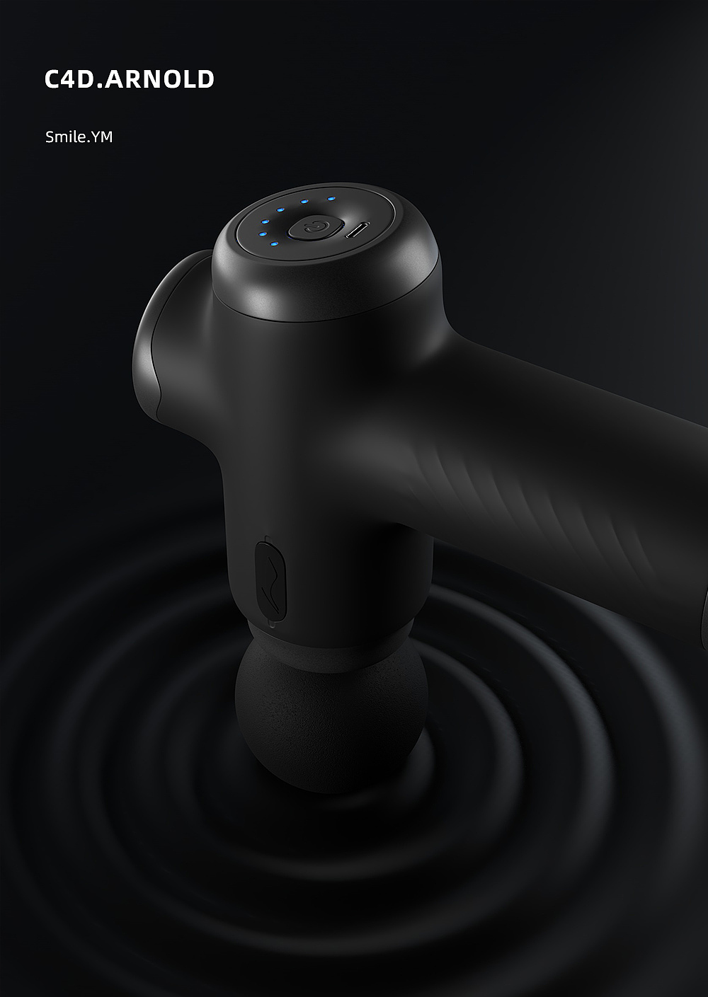 健身器材│李宁筋膜枪│C4D产品建模渲染