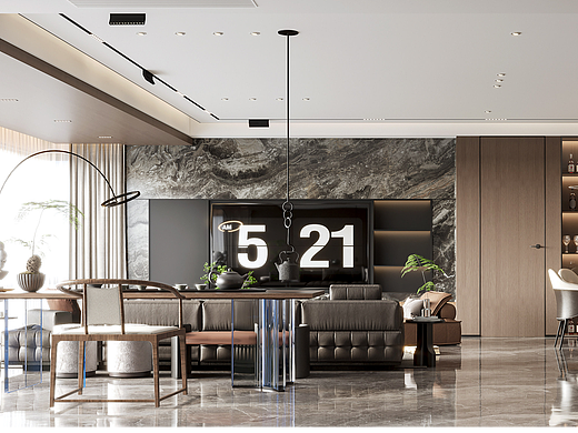 意式极简大平层设计|内敛沉稳的高级感