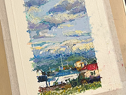 油画棒原创小装饰画 |《济州岛》