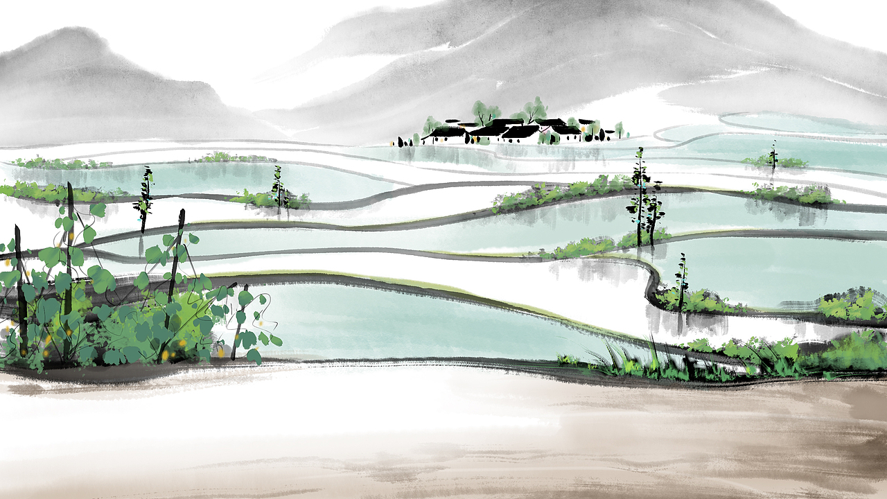 吴冠中画风水墨动画【山不在】